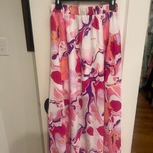 Vibrant Pink and Purple Maxi Skirt